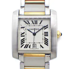 カルティエ Cartier 腕時計 タンク フランセーズ LM W51005Q4 デイト スクエア シルバー ギョーシェ文字盤 K18YG SS 自動巻き 【中古】のサムネイル