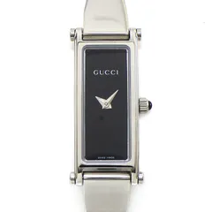 グッチ GUCCI 腕時計 ブレスウォッチ 1500L レクタンギュラー ブラック文字盤 ホースビット クラスプ SS クオーツアナログ 【箱・保付き】 【中古】のサムネイル
