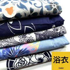 浴衣 5枚 綿 着物まとめ売り【E460】同梱購入歓迎 リメイク用 着付け