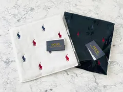 【新品】ポロ ラルフローレン タオルハンカチ 2枚セット 刺繍 総柄 ME5070【匿名配送】