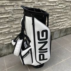新品】PING 9.5型 キャディバッグ/ホワイト/ネイビー - メルカリ