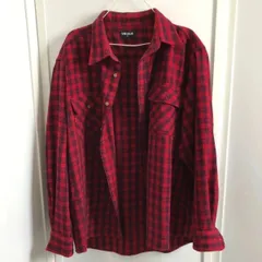 【レア】OLD  UNIQLO  ユニクロ　長袖  赤×青チェック　ネルシャツ　XLサイズ　（志）A-421
