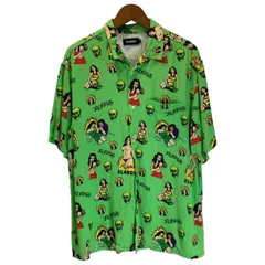 【中古】　XLARGE　柄シャツ　半袖　トップス　オープンカラー　胸ポケット　ブランドロゴ　総柄　ストリート　古着　/1125