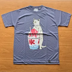 【新品/アウトレット品】ゴースローキャラバン go slow caravan / (325601) (Drymixカキ氷猫TEE) LAVENDER M(3)サイズ / ユニセックス 半袖 Tシャツのサムネイル