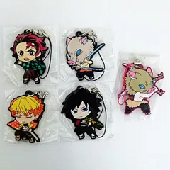 [TK]☆新品未開封☆ 鬼滅の刃 ラバーストラップ 竈門 炭治郎 我妻善逸 嘴平伊之助 冨岡義勇 まとめ売り 5点セット