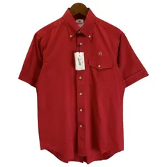 【中古】　BARACUTA　プレーンシャツ　半袖　トップス　ボタンダウン　胸ポケット　ワンポイント　刺しゅう　古着　/1580のサムネイル