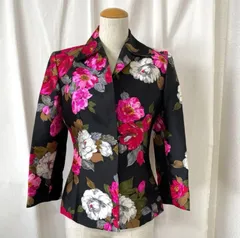 DOLCE&GABBANA  花柄 フローラル フラワー レオパード ヒョウ柄 シルク 100% 黒 38のサムネイル