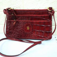 希少 BALLY バリー クロコ型押しレザー ショルダーバッグ ヴィンテージ 
