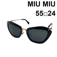 miu miu ゴールドロゴ キャットアイサングラス ブラック レディース