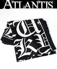 CHROME HEARTS 銀座店 新品 クロムハーツ SALE インボイス付き 総クロスプリント シルク スカーフ インテリア 黒×白 97102 CHROME HEARTS クロムハーツ 総クロス ロゴプリント シルク スカーフ