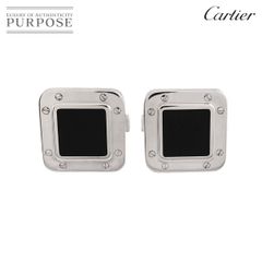 カルティエ Cartier サントス オニキス カフス SV シルバー Cufflinks