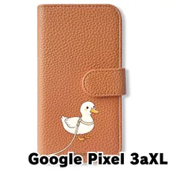 【新品未使用】 Google Pixel 3a XL 手帳型スマホ ケース (色：アプリコット×コールダック) アヒル コールダック 散歩 キャラクター かわいい flip2-pixel3axl-aprc-509