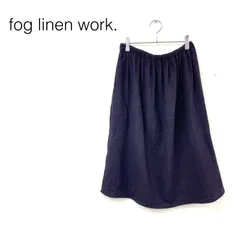 fog linen work. フォグリネンワーク ウールリネンブレンドミディスカート イージー 膝丈 ウエストゴム 無地 パープル ナイロンのサムネイル