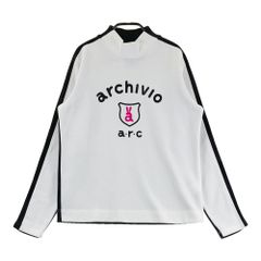 極美品 archivio golf 薄手ジップアップシャツ ブラック 両面ロゴ
