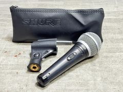 美品」SHURE SM58 ダイナミックマイク 本体 マイクホルダー付 - メルカリ