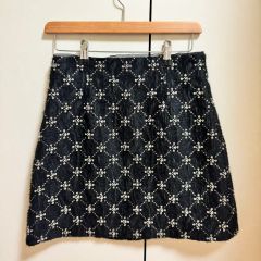 さえら ヒスクローネ HISCHRONE レーススカート ラップスカート 紺