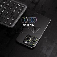 iPhone 16 iPhone16 Plus カメラ保護 フィルム 指紋 傷 防止 アルミ サファイア クリスタル カメラ レンズカバー iPhone16Plus アイフォン 16 対応 MagEasy Lenz