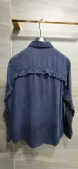 Club Monaco クラブモナコ レーヨン100% GOLDボタン フリルシャツ XSのサムネイル