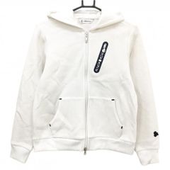 アディダス 半袖スキッパーシャツ 白×ネイビー 裾ロゴ レディース L ゴルフウェア adidas 美品アディダス 半袖スキッパーシャツ 白×ネイビー adidas（アディダス） 裾 レギュラーフィット