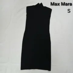 【訳あり・ファスナー難あり】マックスマーラ Max Mara ノースリーブ ニットワンピース サマーニットワンピース ハイネック スタンドカラー 黒 ブラック イタリア製 上品 洗練されたデザイン S レディースのサムネイル