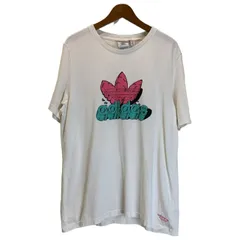 【中古】　adidas　Tシャツ　半袖　トップス　クルーネック　ロゴT　トレフォイル　プリント　オーバーサイズ　スポーツ　古着　/1103
