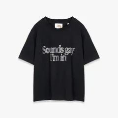 CARNE BOLLENTE | SOUNDS GAY, I'M IN BABY! (BLACK) ラインストーン Tシャツ カットソー タイトフィット トップス メンズ ブラックのサムネイル