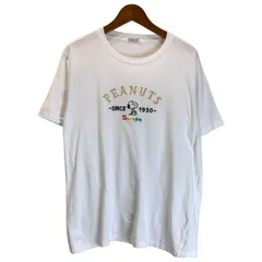 【中古】　PEANUTS　Tシャツ　半袖　トップス　クルーネック　キャラT　キャラクター　刺しゅう　スヌーピー　古着　/1104