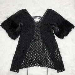 sacai　サカイ　半袖　ブラウス　シャツ　ファードッキング　切り替え　花柄　レース　サイズ2　Mのサムネイル