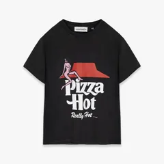 CARNE BOLLENTE | PIZZA HOT (BLACK) Tシャツ カットソー ロゴ グラフィック ピザ パロディ プリント トップス メンズ ブラックのサムネイル