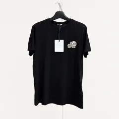 XL/新モデル モンクレール ダブルワッペン 半袖Tシャツ ブラック