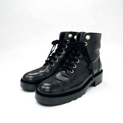 希少】CHANEL ココパール リボン ショートブーツ バイカラー 38.5 