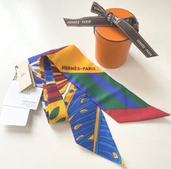 a65【未使用級】HERMESエルメスツイリー Pavois 船旗 パープル 紫