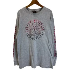 【中古】　HARLEY-DAVIDSON　ロンT　長袖　トップス　クルーネック　ロゴT　ブランドロゴ　プリント　オーバーサイズ　アメカジ　古着　/1582