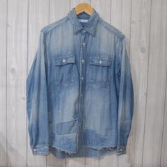 R.H. Vintage デニムシャツ パッチワーク ダメージ加工 - メルカリ
