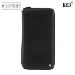 未使用 展示品 モンブラン MONTBLANC ラウンドファスナー 長財布 レザー ブラック シルバー 金具 Long Wallet 90327034のサムネイル