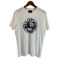 アバクロンビー&フィッチA&Fフェード紺ブランドロゴTシャツML古着 