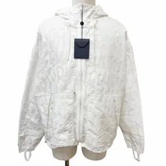 未使用品□LOUIS VUITTON ルイヴィトン 23SS ロゴ総柄 パッカブル ライト ジップアップ ブルゾンジャケット パーカー ホワイト 48 イタリア製 正規品 メンズのサムネイル