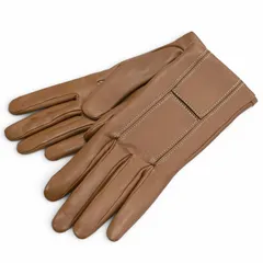 未使用品△HERMES エルメス 裏地カシミヤ100％ Hステッチ ラムレザー グローブ 手袋 ブラウン 7.5 フランス製 レディース オススメ◎のサムネイル