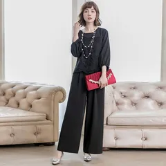 パーティードレス パンツドレス セットアップ ママスーツ 母 ママ 結婚式 トップス ワイドパンツ 大きいサイズ レディース フォーマル 春秋 上品 エレガント レディース  #iydtj