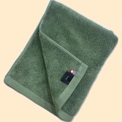 이마바리 타월 고급 피마 코튼 사용 미니 목욕 타올 45cm × 110cm Pimalux 피마 럭스 피마 코튼 세탁 락 찐 가사락 피부 친화적인 일본제 코튼 100 % 요가 체육관 입욕 스파 사우나 때 짧은 가사 그린 페이스