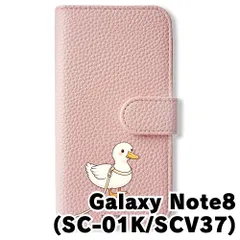 【新品未使用】 SC-01K/SCV37 Galaxy Note8 手帳型スマホ ケース (色：サクラ×コールダック) アヒル コールダック 散歩 キャラクター かわいい flip2-sc01k-sakr-509