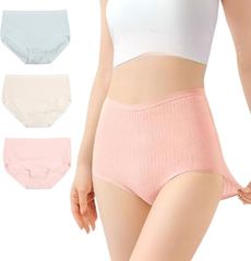 Uccellino 깊은 신기 일회용 반바지 면 방재 용품 피난 용품 여행 하이 웨스트 코튼 여성 (핑크 블루 옐로우, 3XL)