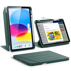 ESR iPad 11世代 ケース A16 iPad 第10世代 / 第11世代 専用カバー (2022/2025モデル) ペン収納 耐衝撃 縦横スタンド 自動ウェイク/スリープ Pencil/USB-C対応 マルチアングルケース 11インチ/10.9インチ