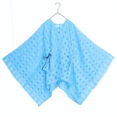 【極美品】SOUSOU ソウソウ★麻混 きさらぎ はおりもの ひも付き ブルー系 格子柄 薄手 z20457のサムネイル