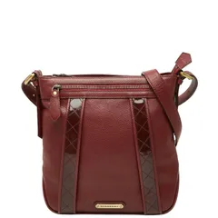 バーバリー 斜め掛け ショルダーバッグ レッド レザー エナメル レディース BURBERRY【1-0266220】