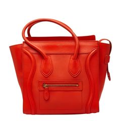 美品) セリーヌ ラゲージ ナノショッパー オレンジ CELINE 2way - メルカリ
