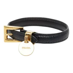 プラダ ブレスレット サイズS 1IB030 ブラック メッキ サフィアーノレザー レディース PRADA【1-0267759】のサムネイル