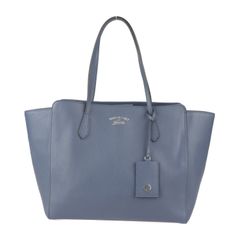 GUCCI】トートバッグ スウィング レザー ターコイズブルー ロゴ 自立 