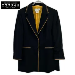 ESCADA　エスカーダ　ブラック イエローパイピンング テーラードジャケット　44のサムネイル