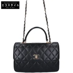 CHANEL　シャネル　A69923 30番台 ブラック ラムスキン トレンディCC トップハンドル チェーンショルダーバッグ　-のサムネイル